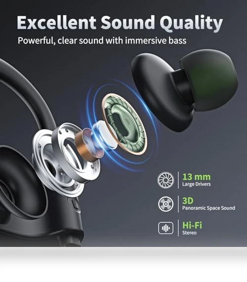 Wireless Earbuds with Earhooks — In-Ear Headphones, JOYWISE