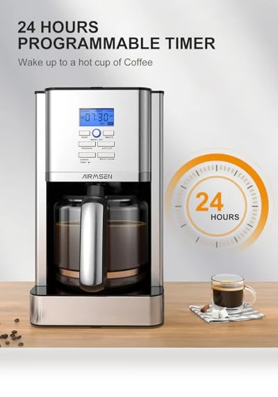 12-Cup Programmable Drip Coffee Maker — Coffee Makers, AIRMSEN