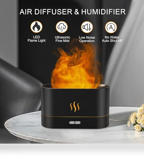 Flame Air Humidifier with Fire LED Light — Diffusers
