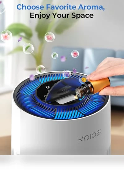 H13 True HEPA Air Purifier with Aromatherapy and Colorful Lights — Activated Carbon Air Purifiers, KOIOS
