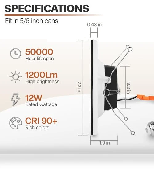 LED Can Lights with Night Light — Recessed Lighting, POWERASIA
