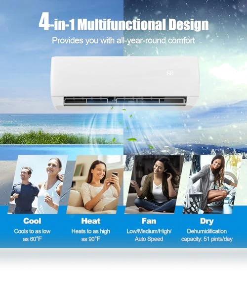Mini Split Air Conditioner & Heater — Cooling Solutions, DORTALA