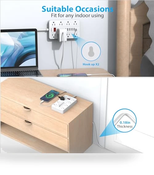 Power Strip with USB and Surge Protector — Power Solutions & Surge Protection, smnice