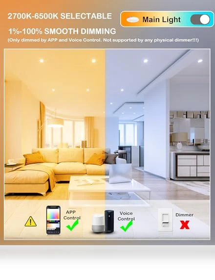 RGB Smart Recessed Lighting — Recessed Lighting, CLOUDY BAY