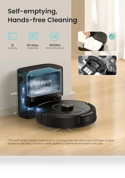 Robot Vacuum and Mop with Self-Emptying — Smart Cleaning Robots, PSUK