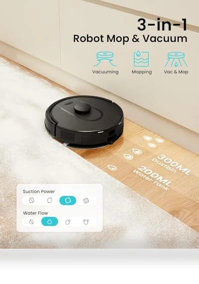 Robot Vacuum and Mop with Self-Emptying — Smart Cleaning Robots, PSUK