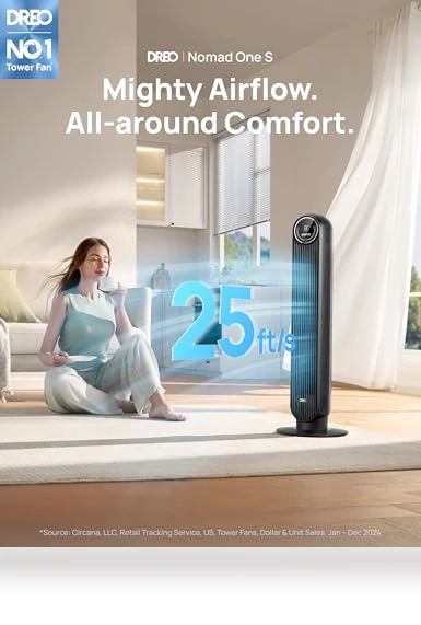 Smart Oscillating Quiet Floor Fan — Ceiling Fans, Dreo