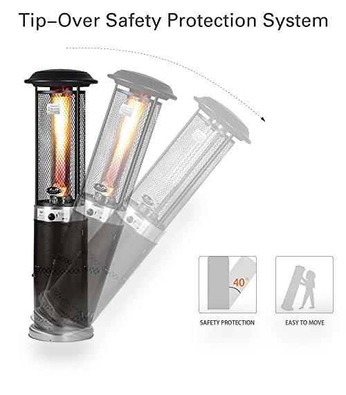 Stainless Steel Standing Propane Patio Heater — Heater Parts, BALI OUTDOORS