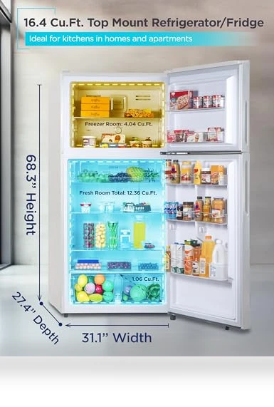 Top Mount Refrigerator with Freezer — Mini Fridges, BLACK+DECKER