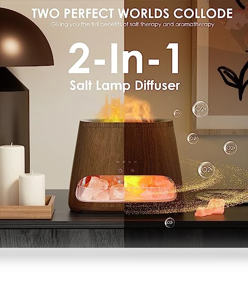 2-in-1 Himalayan Salt Lamp Diffuser — Salt Lamp, SALKING
