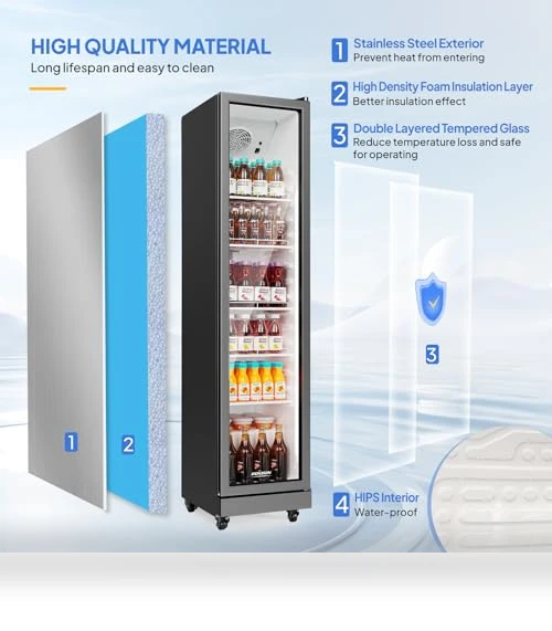 Beverage Refrigerator Commercial Display Cooler — Drink Coolers, ROVSUN