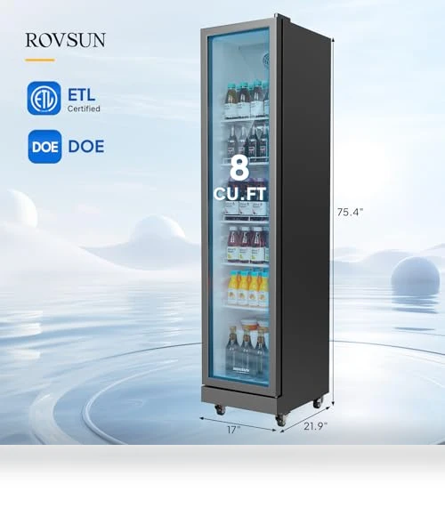 Beverage Refrigerator Commercial Display Cooler — Drink Coolers, ROVSUN
