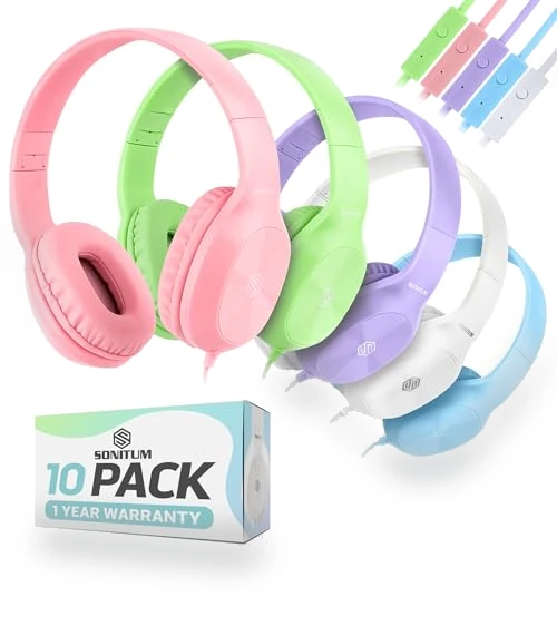 Classroom Headphones-Bulk 10-Pack — In-Ear Headphones