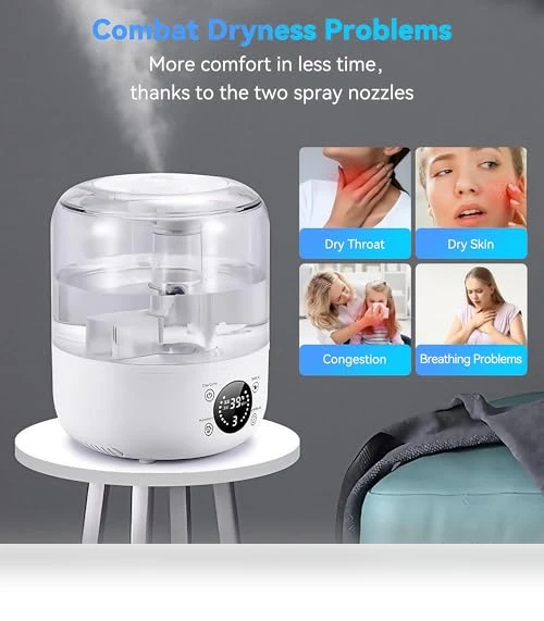 Cool Mist Ultrasonic Humidifier — Air Moisturizers, QWUE