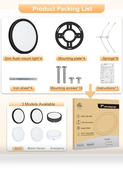 LED Flush Mount Ceiling Light — Close To Ceiling, ZYC