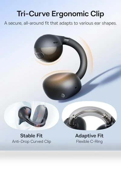 Open Ear Earbuds Clip-On Headphones — In-Ear Headphones, Baseus