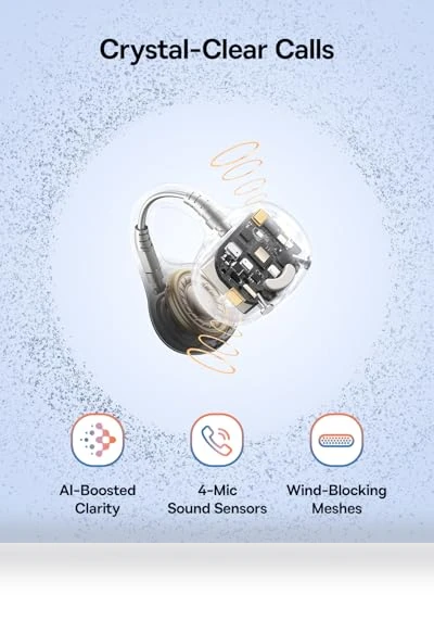 Open Ear Earbuds Clip-On Headphones — In-Ear Headphones, Baseus