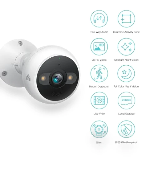 Smart 2K QHD Security Camera Outdoor Wired — Security Cameras, TP-Link