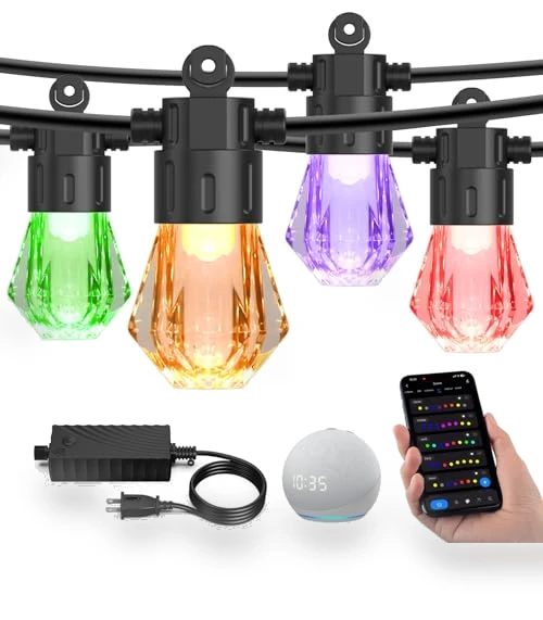 Smart Outdoor String Lights — Outdoor String Lights, XMCOSY+