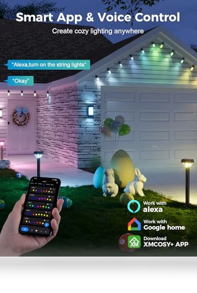 Smart Outdoor String Lights — Outdoor String Lights, XMCOSY+