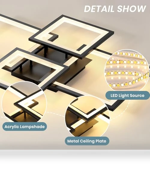 Square LED Flush Mount Ceiling Light — Overhead Lighting, EIDISUNY