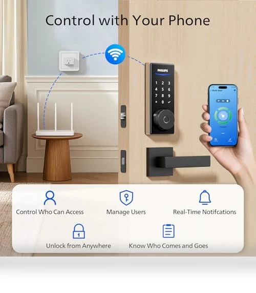 WiFi Smart Lock with Handle — Smart Home Security, Philips