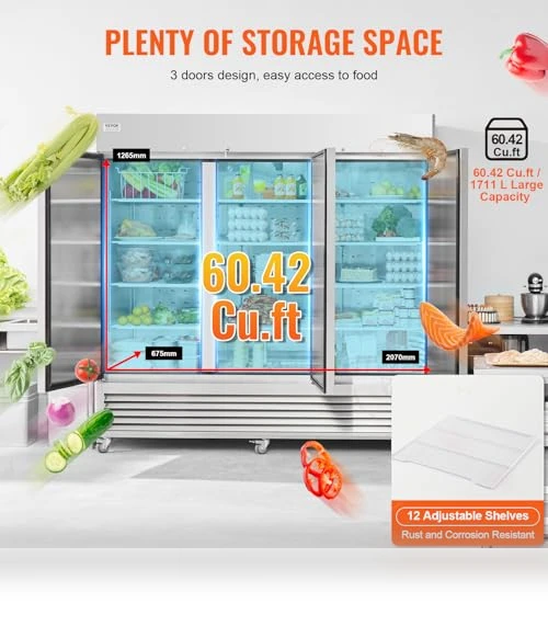 Commercial Refrigerator — Drink Coolers, VEVOR