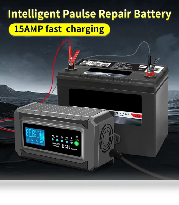 Intelligent Car Fast Charging Battery Automatic Smart Wet Dry Lead Acid Gel AGM Battery Motorcycle Pulse Repair Battery... — Chargers, Crown Global