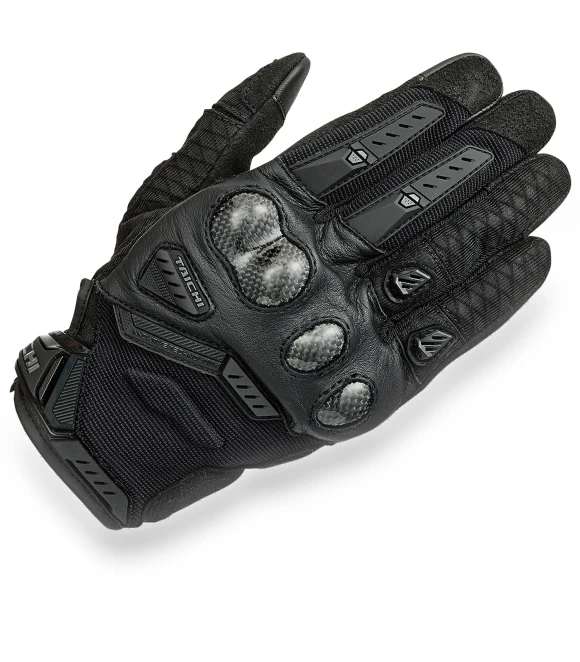 Motorcycle Mesh Gloves with Touchscreen Carbon Velocity Mesh — Gloves, RS TAICHI