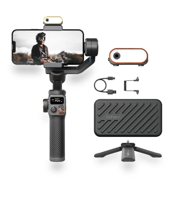 Smartphone Stabilizer Gimbal with LED Light — Selfie Sticks, Hohem