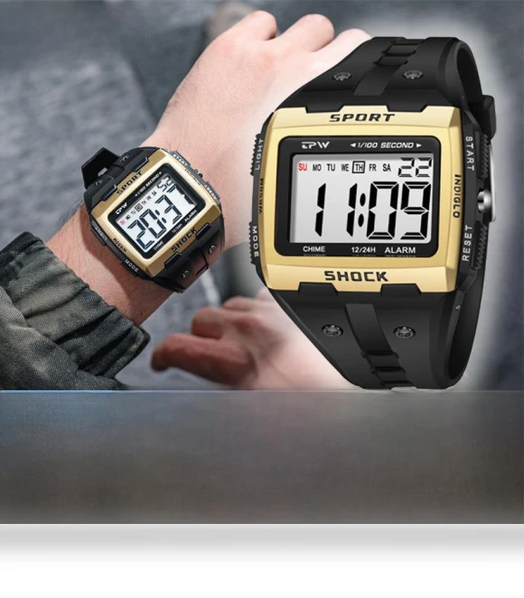 Waterproof Digital Sports Watch — Active Timepieces, AI Supermarket