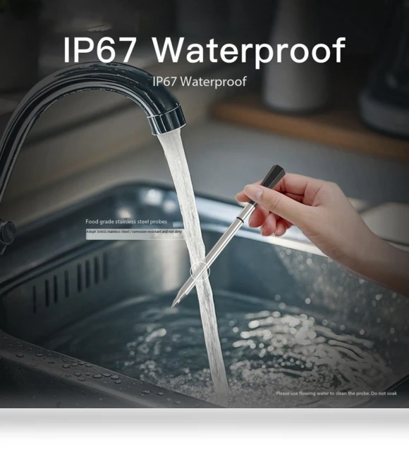 Wireless Smart Kitchen Thermometer — Instant-Read, Rainbow Rain