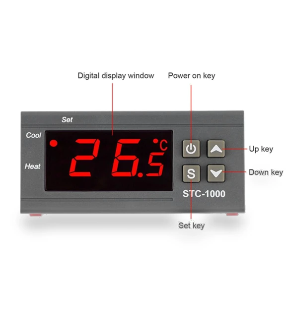 Digital Temperature Controller Thermostat with Sensor — Home Climate Control, Skyfree