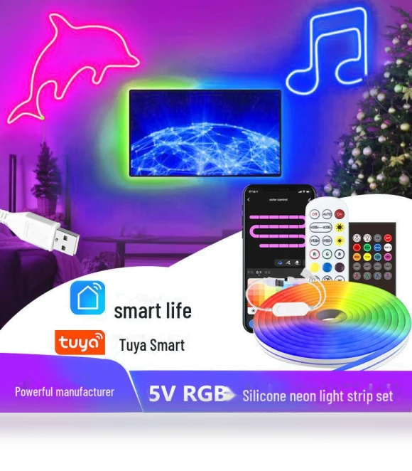 Neon RGB LED Silicone Waterproof Bluetooth Music Ambient Light — LED Strips, Smarter than future