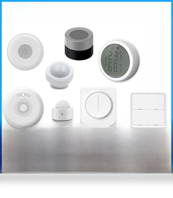 Smart Home Water Detector & Smoke Alarm with Wireless Temperature and Humidity Sensor — Smoke Detectors, Tuya