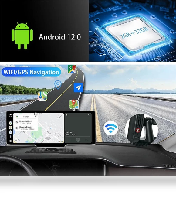 Portable Android Smart Car Navigator & Dashcam with Entertainment System — Navigation & GPS Accessories, TrendVibeCN