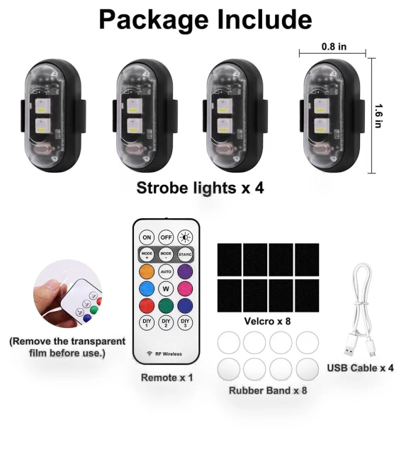 Wireless LED Strobe Lights — Vehicle Safety Signals, loverapple