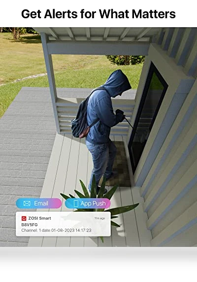 16CH Security Camera System with AI Human Vehicle Detection — Smart Home Security, ZOSI