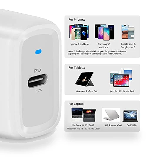 30W One-Port GaN USB-C Wall Charger — Chargers, Amazon Basics