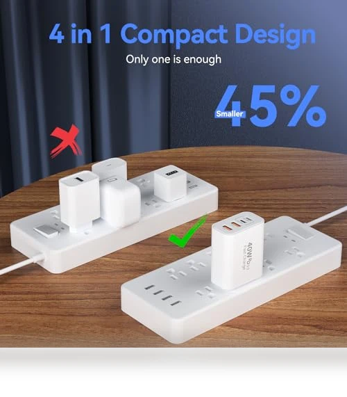 40W 4-Port Type C Fast Charger Block — Chargers, Shenzhen Xihuida Electronics Co., Ltd.