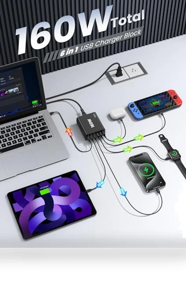 6-in-1 Fast USB Charging Station — Chargers, shenzhenshiquanshengdamaoyiyouxiangongsi