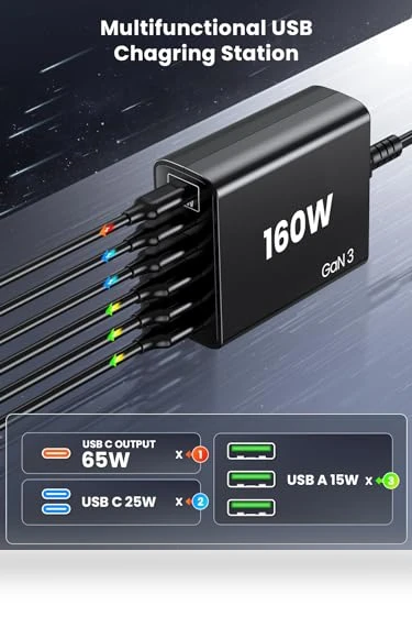 6-in-1 Fast USB Charging Station — Chargers, shenzhenshiquanshengdamaoyiyouxiangongsi