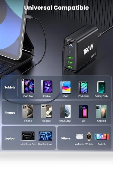 6-in-1 Fast USB Charging Station — Chargers, shenzhenshiquanshengdamaoyiyouxiangongsi