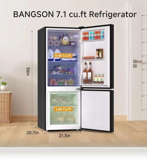 Apartment Size Refrigerator with Freezer — Mini Fridges, BANGSON