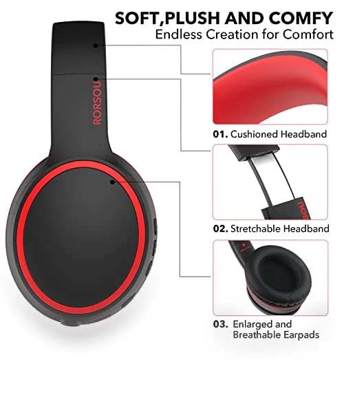 Bluetooth Headphones Over Ear — Over-Ear Headphones, RORSOU