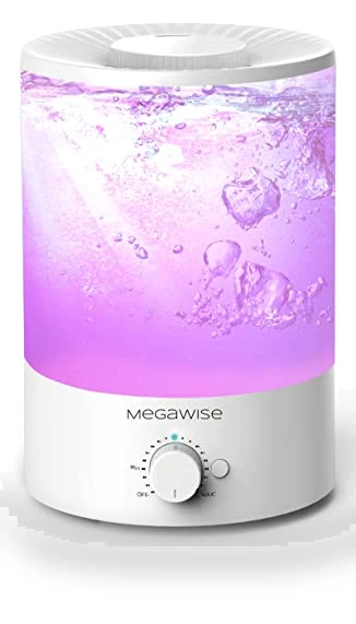 Cool Mist Humidifier with Top Refill and Night Light — Air Moisturizers, MEGAWISE