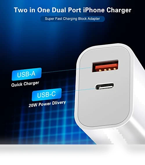 Dual Port Fast Charger with 10FT USB-C to Lightning Cable — Chargers, Shenzhen Liuri Technology Co.,Ltd.