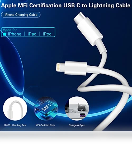 Dual Port Fast Charger with 10FT USB-C to Lightning Cable — Chargers, Shenzhen Liuri Technology Co.,Ltd.