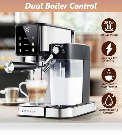 Espresso and Cappuccino Machine — Coffee & Espresso Combos, Tesslux