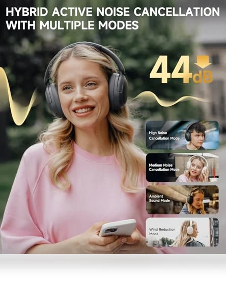 Hybrid Active Noise Cancelling Headphones — Over-Ear Headphones, EDIFIER